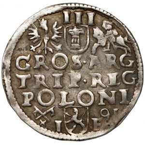 Zygmunt III Waza, Trojak Poznań 1591 - wydłużona twarz