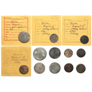 August III Sas, Zestaw głównie monet miejskich (12szt)