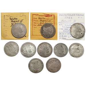 Orty i dwuzłotówki Augusta III Sasa - zestaw (10szt)