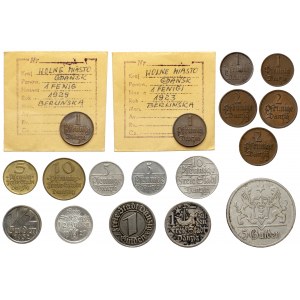 Wolne Miasto Gdańsk, kolekcja monet (17szt)