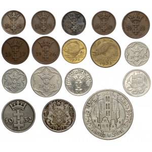Wolne Miasto Gdańsk, kolekcja monet (17szt)