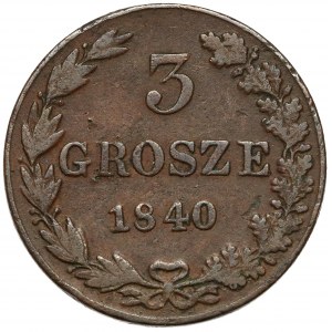 3 grosze 1840 MW, Warszawa