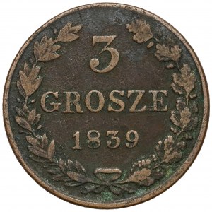 3 grosze 1839 MW, Warszawa