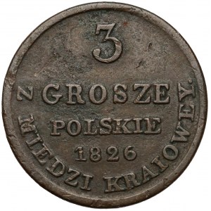 3 grosze 1826 IB z MIEDZI KRAIOWEY