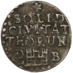 August III Sas, Szeląg Toruń 1760 DB - data przy monogramie