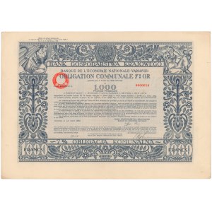 BGK Obligacja 7% Komunalna 1.000 franków 1930