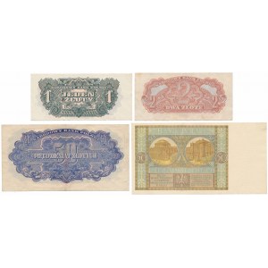 Zestaw banknotów polskich z lat 1929-1944 (4szt)