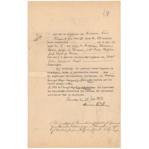 Breslau (Wroclaw) - official document from 1923 - numerous stamps and stamp duty stamps