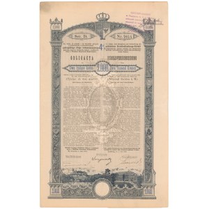 Lwów, Poż. Królestwa Galicyi i Lodomeryi... 1893 r. Obligacja na 2.000 koron