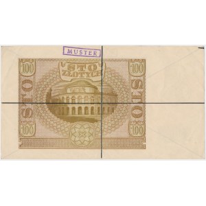 100 złotych 1940 - stempel MUSTER - czarne skreślenia