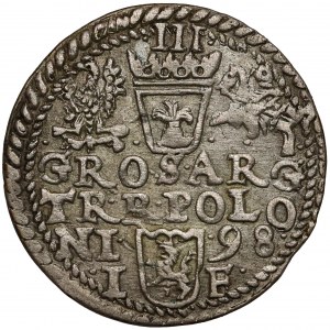 Zygmunt III Waza, Trojak Olkusz 1598 - duża głowa