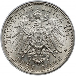 Württemberg, 3 mark 1911 F