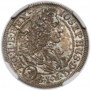 Śląsk, Józef I, 3 krajcary 1706 FN, Wrocław - b.ładny