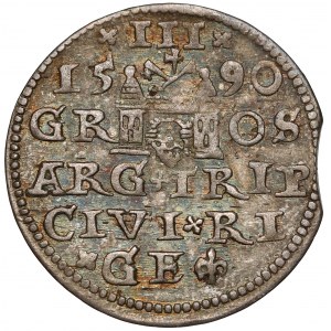 Zygmunt III Waza, Trojak Ryga 1590 - LI•