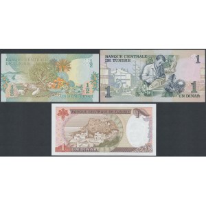 Tunezja, 1/2 i 2x 1 Dinar 1973-80 (3szt)