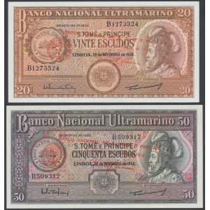 Sao Tome and Principe, 20 & 50 Escudos 1958 (2pcs)