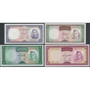 Iran, 10 - 100 Rials (1961-73) - set of 4 pcs