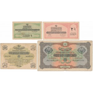 Turkey, 1 Piastre - 1 Livre (1916-17) - set of 4 pcs