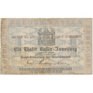 Germany, Kingdom of Prussia - Hauptverwaltung der Staats-Schulden, 1 Thaler 1861