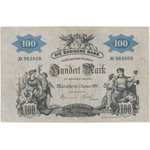 Germany, Badische Bank, 100 Mark 1907