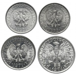 PRL, od 50 groszy do 2 złotych 1971-1972 (4szt)