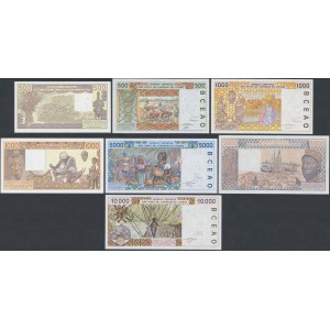 Afryka Zachodnia, zestaw banknotów (7szt)