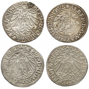Prusy, Albrecht Hohenzollern, Grosze Królewiec 1534-1545 (4szt)
