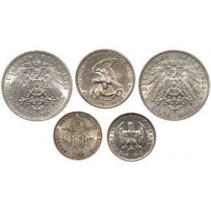 Niemcy i Austria, Marki i korona 1908-1933 (5szt)