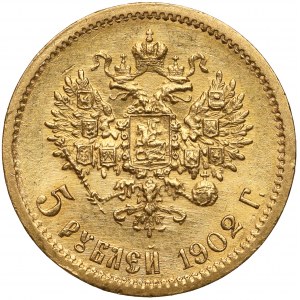 Rosja, Mikołaj II, 5 rubli 1902 AP