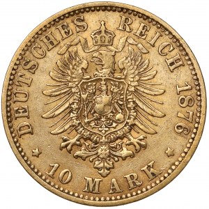 Hamburg, 10 mark 1876 J - rare