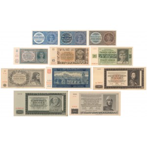 Bohemia and Moravia, 1 - 5.000 Korun (1939-46) set of 11pcs