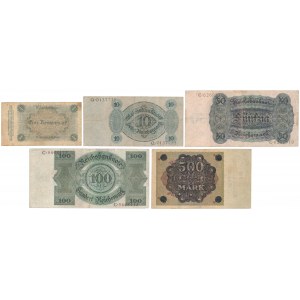 Germany, 1 mk - 500 mld mk 1923-24 (5pcs)