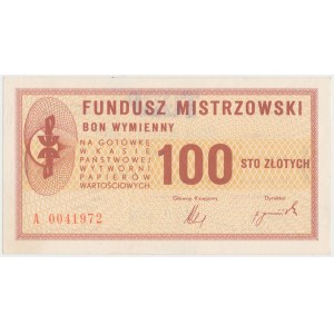 PWPW, Bon wymienny Funduszu Mistrzowskiego - 100 zł 1982 na Jana Moczydłowskiego