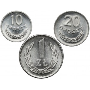 10, 20 groszy i 1 złoty 1949 (3szt)