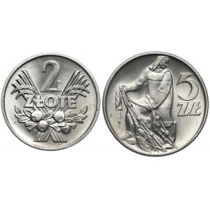 2 złote 1970 i Rybak 5 złotych 1960 (2szt)