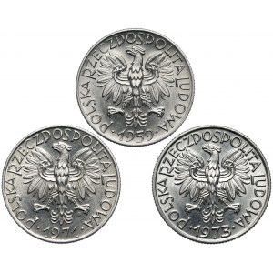 Rybak 5 złotych 1959-1973, w tym SŁONECZKO (3szt)