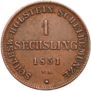 Schleswig-Holstein, Friedrich VII., 1 sechsling 1851