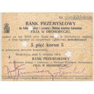 Drohobycz, Bank Przemysłowy, 5 koron 1914