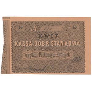 Stanków, Emeryk Hutten-Czapski, bon na 15 kopiejek (XIXw.)