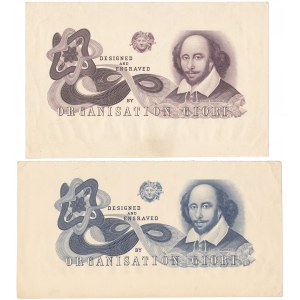 GIORI - staloryt banknotu testowego W. Shakespeare - odmiany kolorystyczne (2szt)