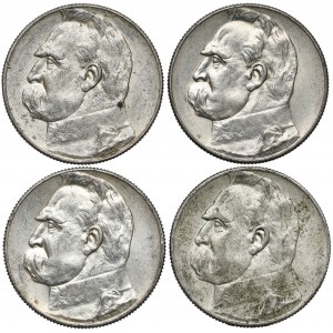 Piłsudski 5 złotych 1934 i 1936 - zestaw (4szt)