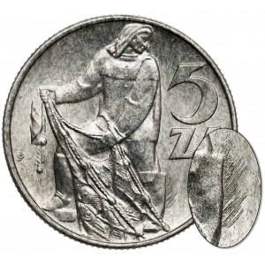 Rybak 5 złotych 1974 - na TRAWCE - rzadkość