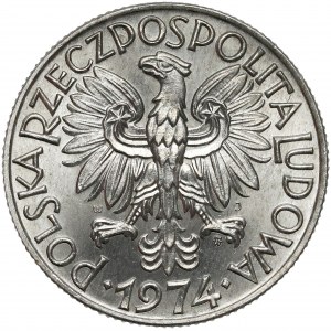 Rybak 5 złotych 1974 - na TRAWCE - rzadkość