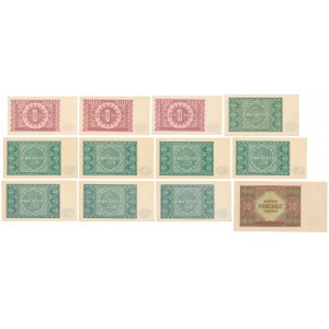Zestaw banknotów 1, 2 i 10 złotych 1946 (12szt)