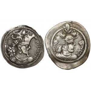 Sasanidzi, Szapur II (309–379) i Peroz I (457–484), drachma (2szt)