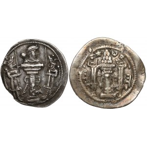 Sasanidzi, Szapur II (309–379) i Peroz I (457–484), drachma (2szt)