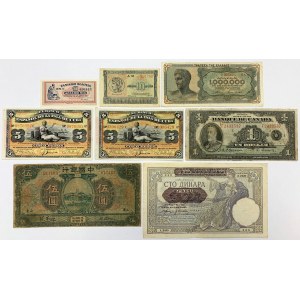 Cuba, China, Canada, Greece - lot od 8 banknotes