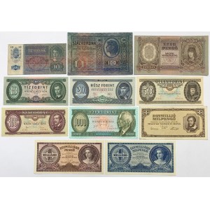 Austria i Węgry, zestaw banknotów (11szt)
