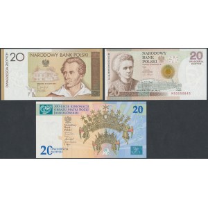 Banknoty kolekcjonerskie - Skłodowska, Słowacki i 300-lecie Koronacji ... (3szt)