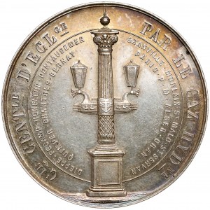 Francja, Medal Oświetlanie Paryża 1852 - srebro